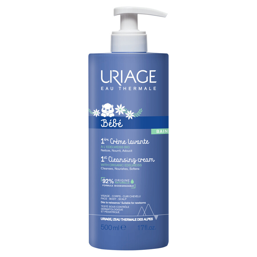 Uriage Bebe 1st, crème nettoyante pour enfants, 500 ml