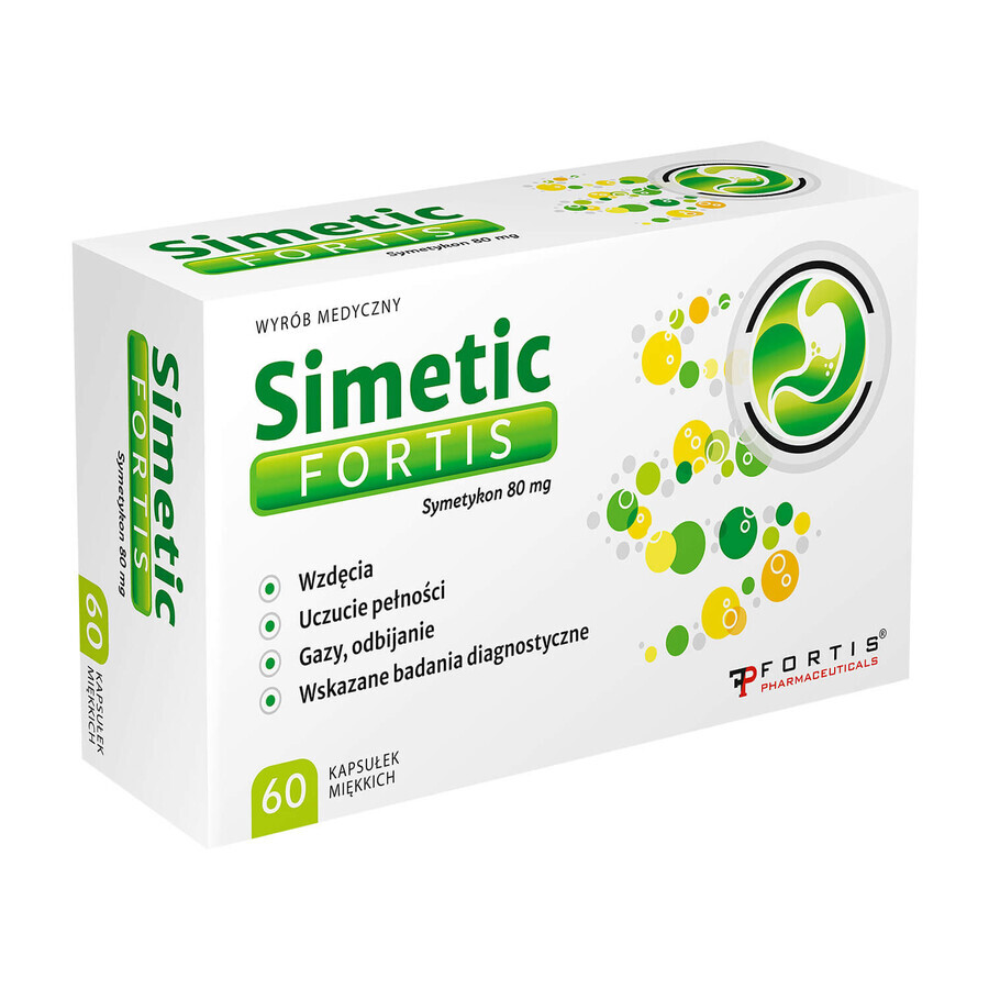 Simetic Fortis 80 mg, 60 capsules molles