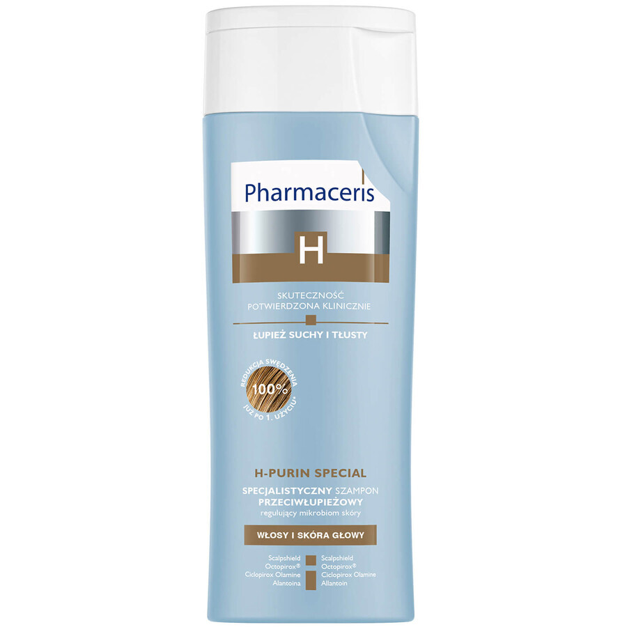 Pharmaceris H-Purin Speciale, gespecialiseerde anti-roosshampoo die het huidmicrobioom reguleert, 250 ml