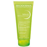 Bioderma Sebium Gel Moussant Actif, gel nettoyant actif pour peaux grasses et à tendance acnéique, 200 ml