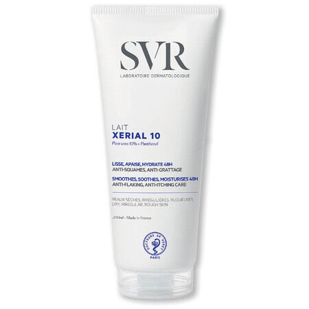 SVR Xerial 10, lait corporel hydratant lissant les peaux rugueuses, 200 ml