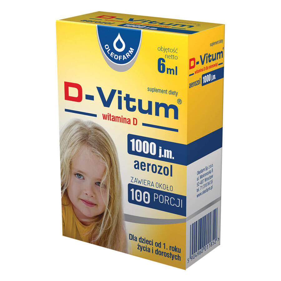 D-Vitum Forte 1000 UI, aérosol, 6 ml