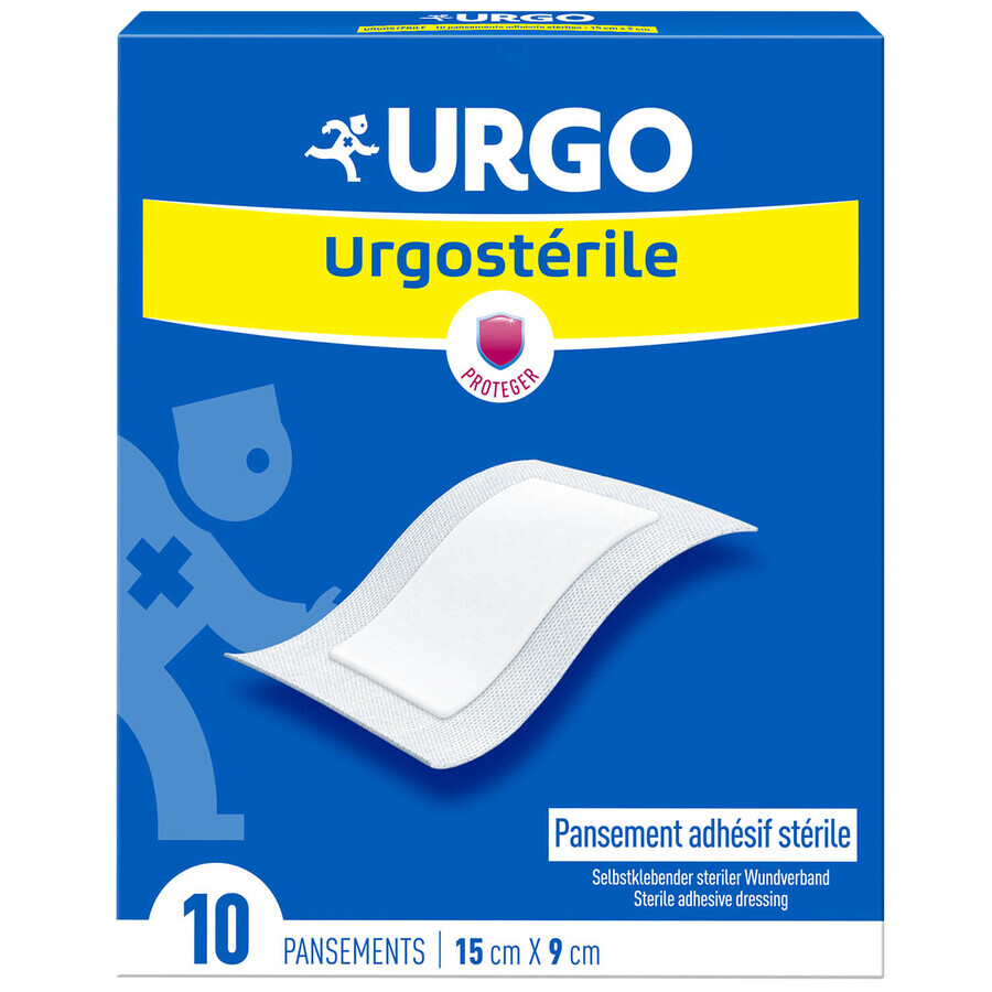 Urgo, Urgosterile 10 cm x 15 cm, Packung mit 10 Stück