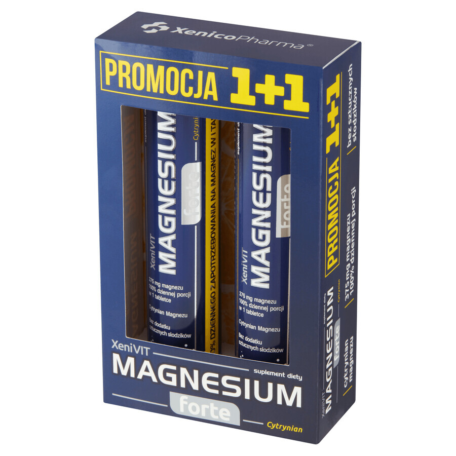 XeniVIT Magnésium Forte Citrate, 2 x 20 comprimés effervescents