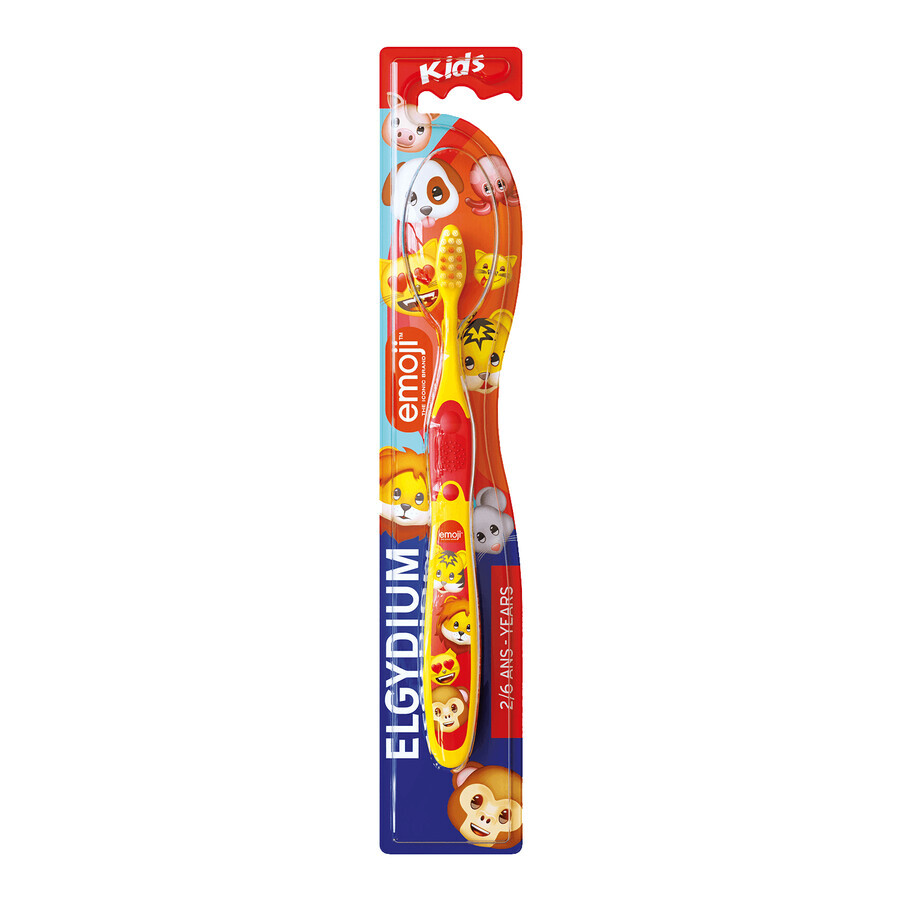 Elgydium Kids Emoji, brosse à dents pour enfants, 2-6 ans, 1 pièce