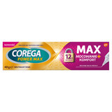 Corega Power Max Fixation + Comfort, crème fixatrice pour prothèses dentaires, neutre, 40 g