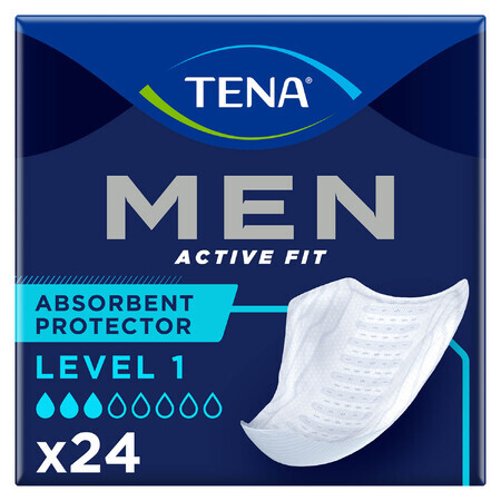 Tena Men Active Fit, semelles anatomiques pour hommes, niveau 1, 24 pièces