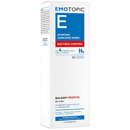 Pharmaceris E Emotopic Bacteria Control, Loțiune medicală de corp de la vârsta de 4 luni, 200 ml