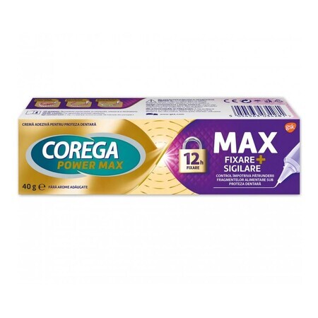 Corega Max Seal Crème adhésive pour prothèses dentaires, 40 g, Gsk