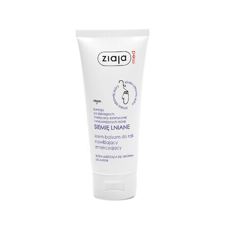 Ziaja Med Siemię Lniane, moisturizing and softening hand cream-balm, flaky and allergy-prone skin, 100 ml