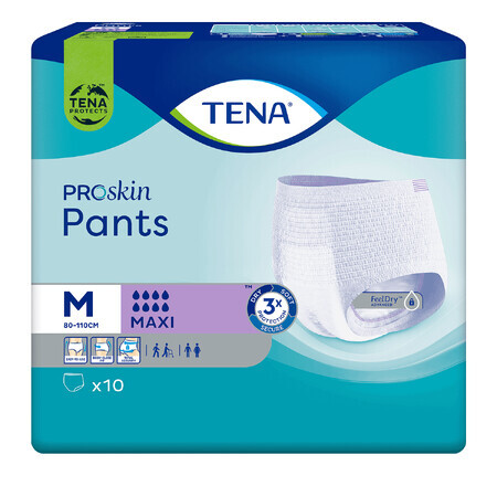 Tena Pants ProSkin, culotte absorbante, taille M, 80-110 cm, Maxi, 10 pièces