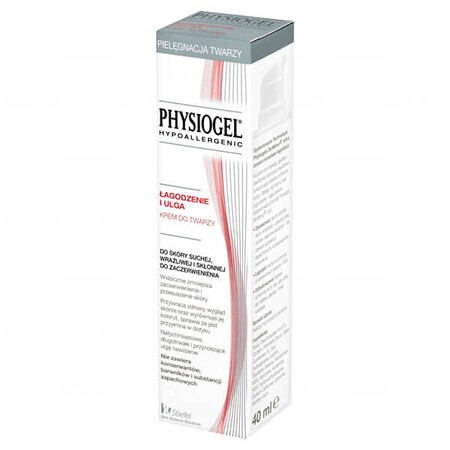 Physiogel, verzachtende gezichtscrème, droge en gevoelige huid, 40 ml