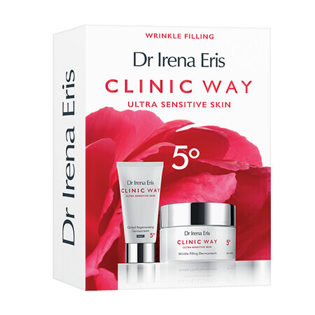 Coffret Dr Irena Eris Clinic Way 5°, dermocrème comblant les rides, pour le jour, 50 ml + dermocrème pour la nuit, 30 ml