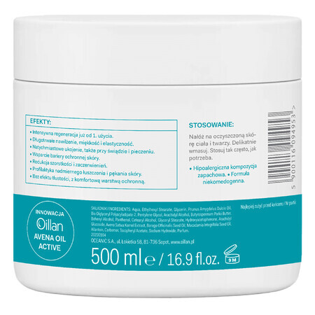 Oillan, dermo-crème hydratante, dès 1 jour, 500 ml