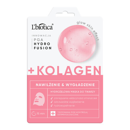 L'Biotica, mascarilla facial de hidrogel con colágeno, 1 unidad