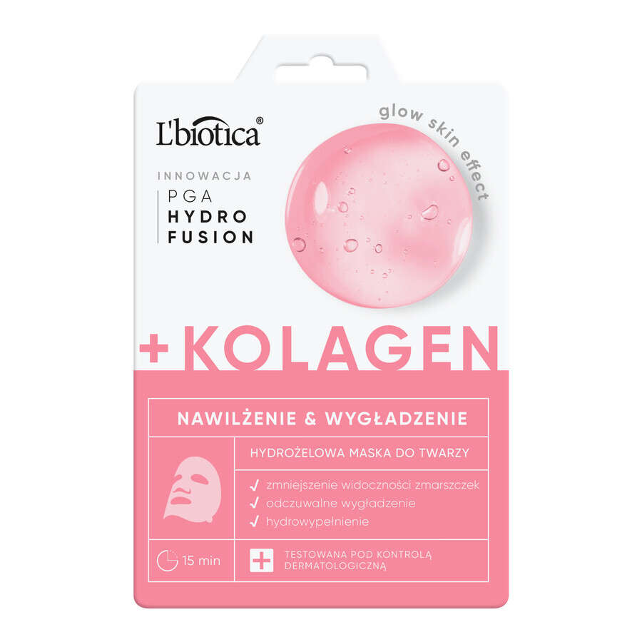 L'Biotica, mascarilla facial de hidrogel con colágeno, 1 unidad