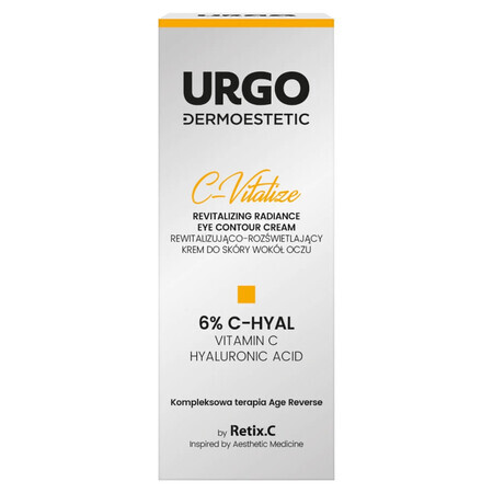 Urgo Dermoestetic C-Vitalize, crème contour des yeux revitalisante et illuminatrice, 15 ml