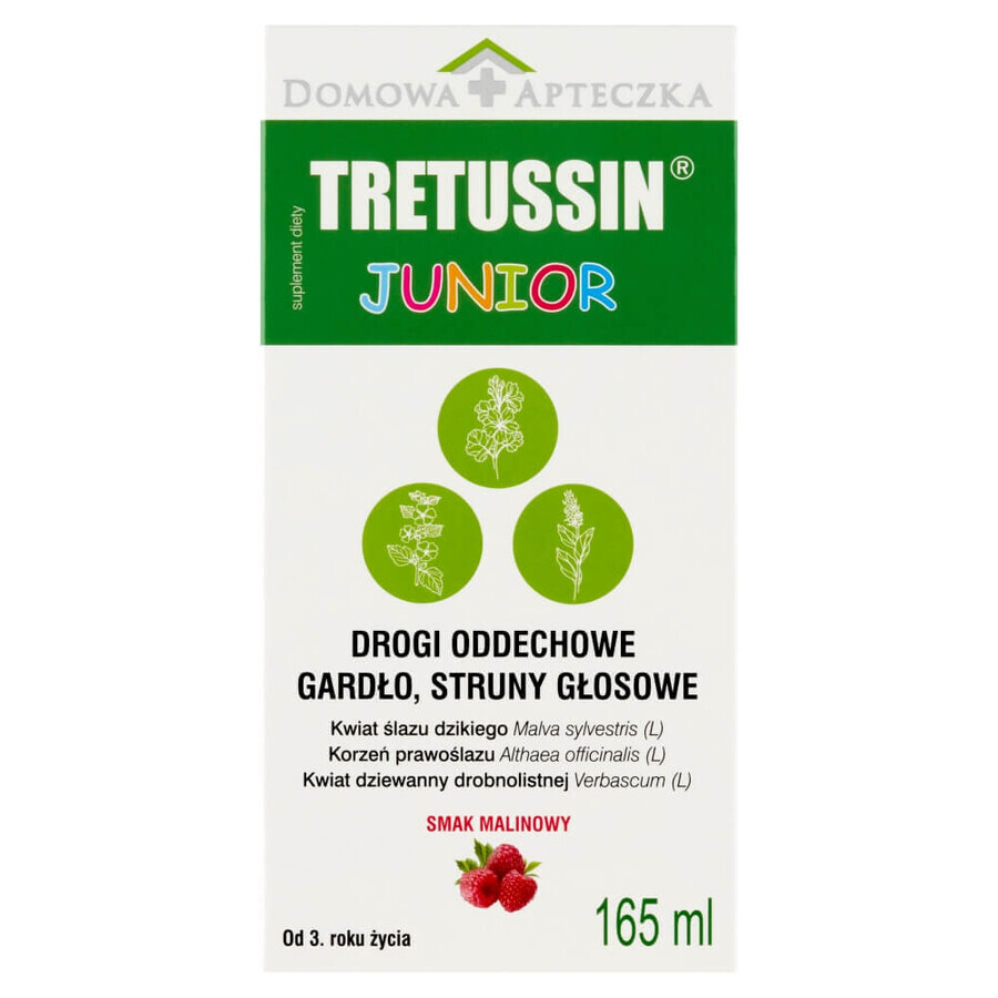 Tretussin Junior, dès 3 ans, saveur framboise, 165 ml