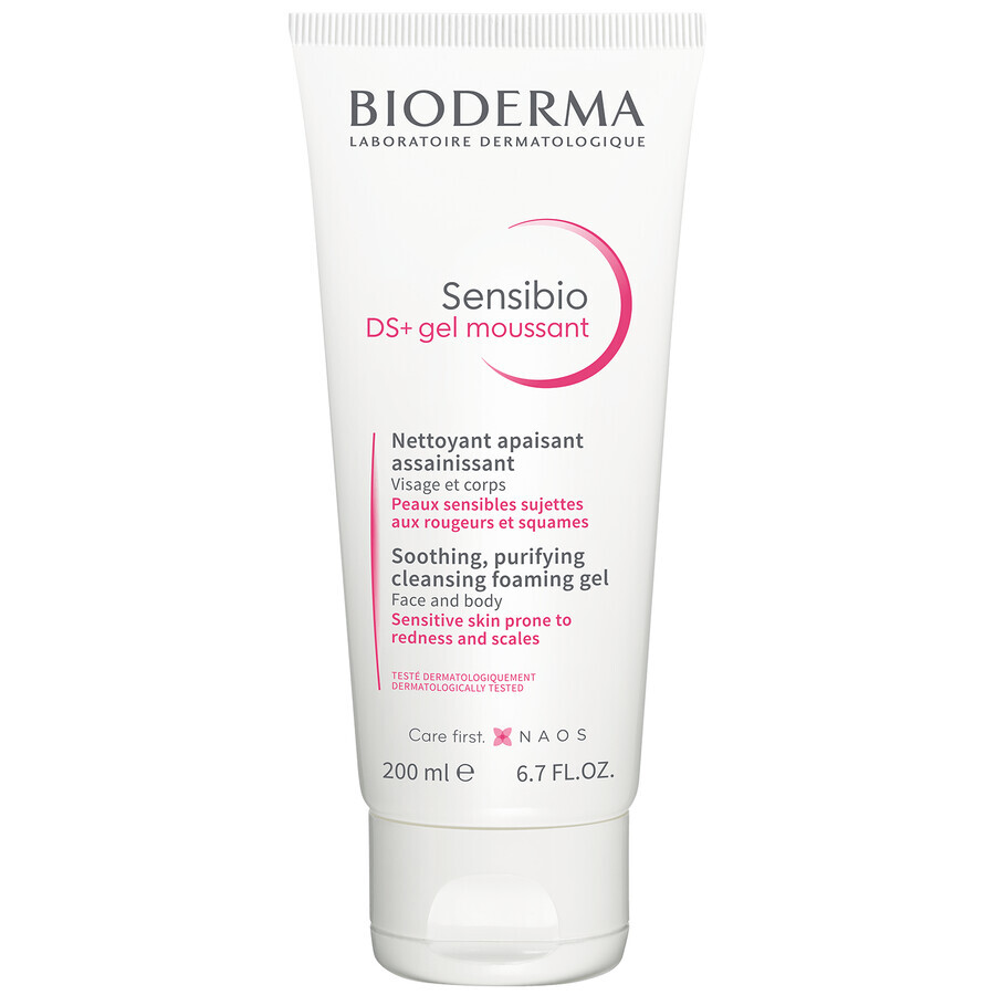 Bioderma Sensibio DS+, gel nettoyant doux visage, 200 ml