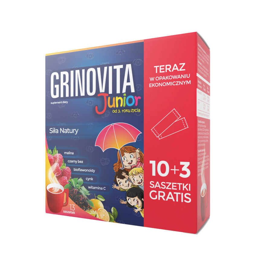 Grinovita Junior, for children from 3 years old, 10 sachets + 3 free sachets