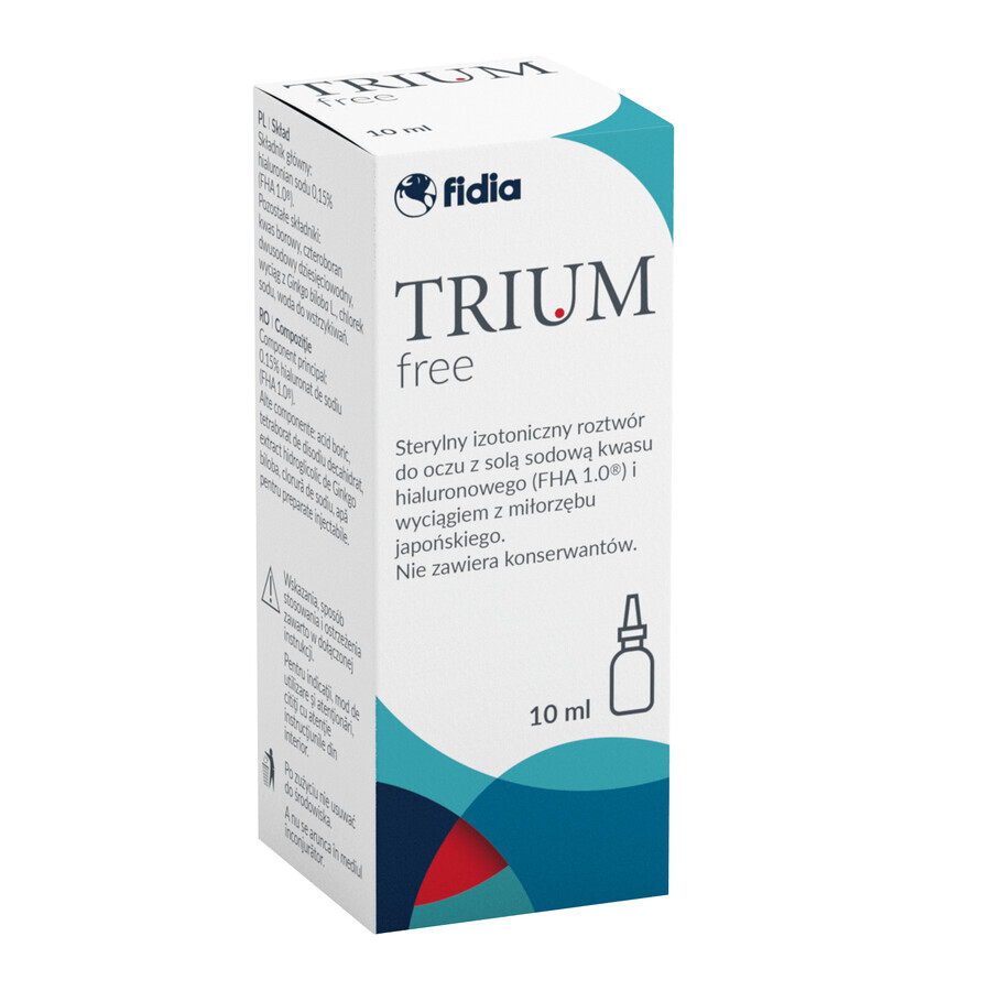 Trium Free, krople do oczu, 10ml - Dugi termin wanoci!