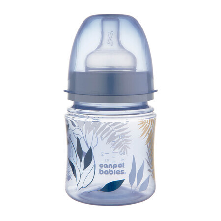 Canpol Babies EasyStart, biberon anti-colique, goulot large, Or, bleu, 35/239, dès la naissance, 120 ml