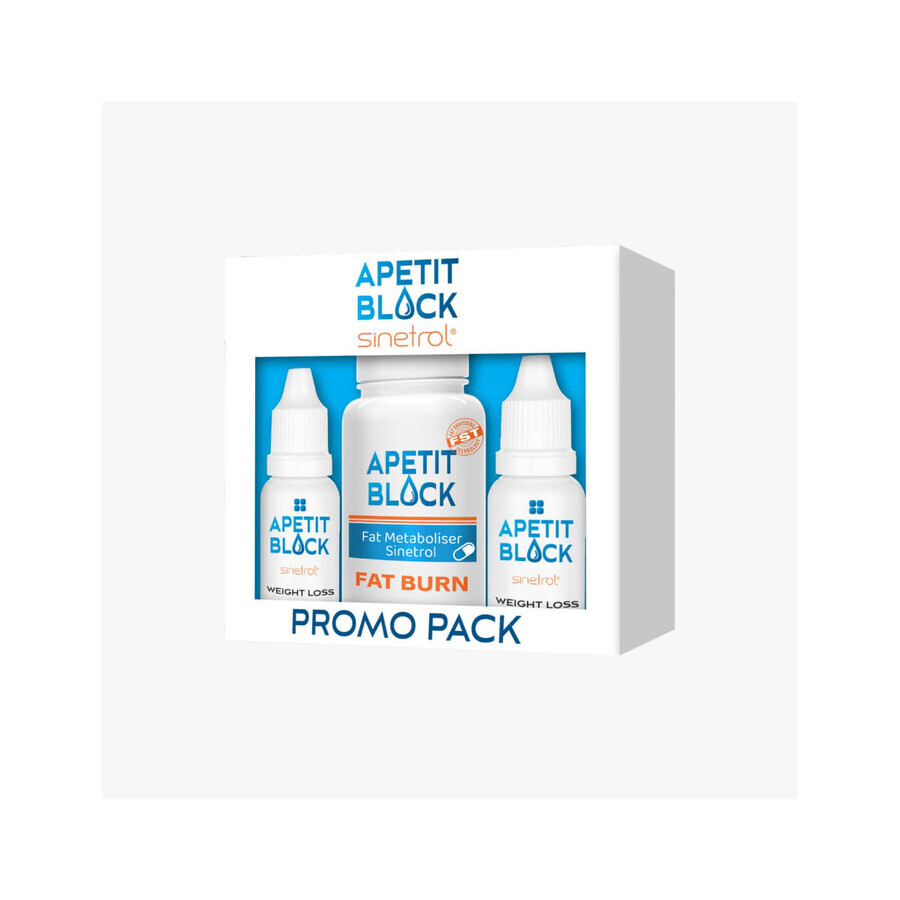 Appetite Block Sinetrol forfait 30 gélules + 2 flacons x 15 ml - pour perdre du poids