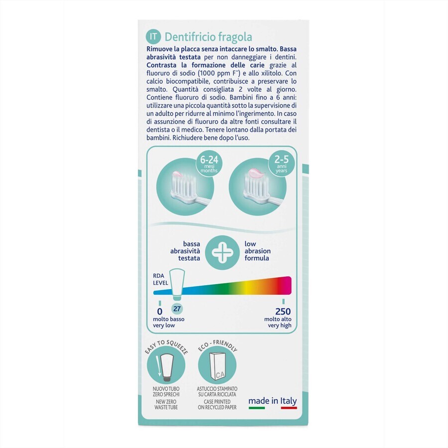 Chicco, dentifrice pour enfants, goût fraise, après 12 mois, 50 ml EMBALLAGE CONTAMINE