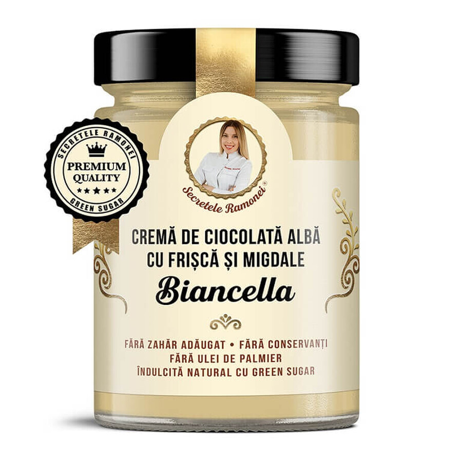 Crème au chocolat blanc avec crème fouettée et amandes, Biancella, Secrets de Ramona, 350g, Remedia
