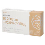 SEMA Lab Vitamine D3 2000 IU + K2 (MK-7) 100 µg, 60 capsules molles SHORT DATE