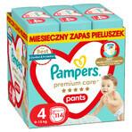 Pampers Premium Care Pants, couches, taille 4, 9-15 kg, 114 pièces EMBALLAGE NON CONTROLE