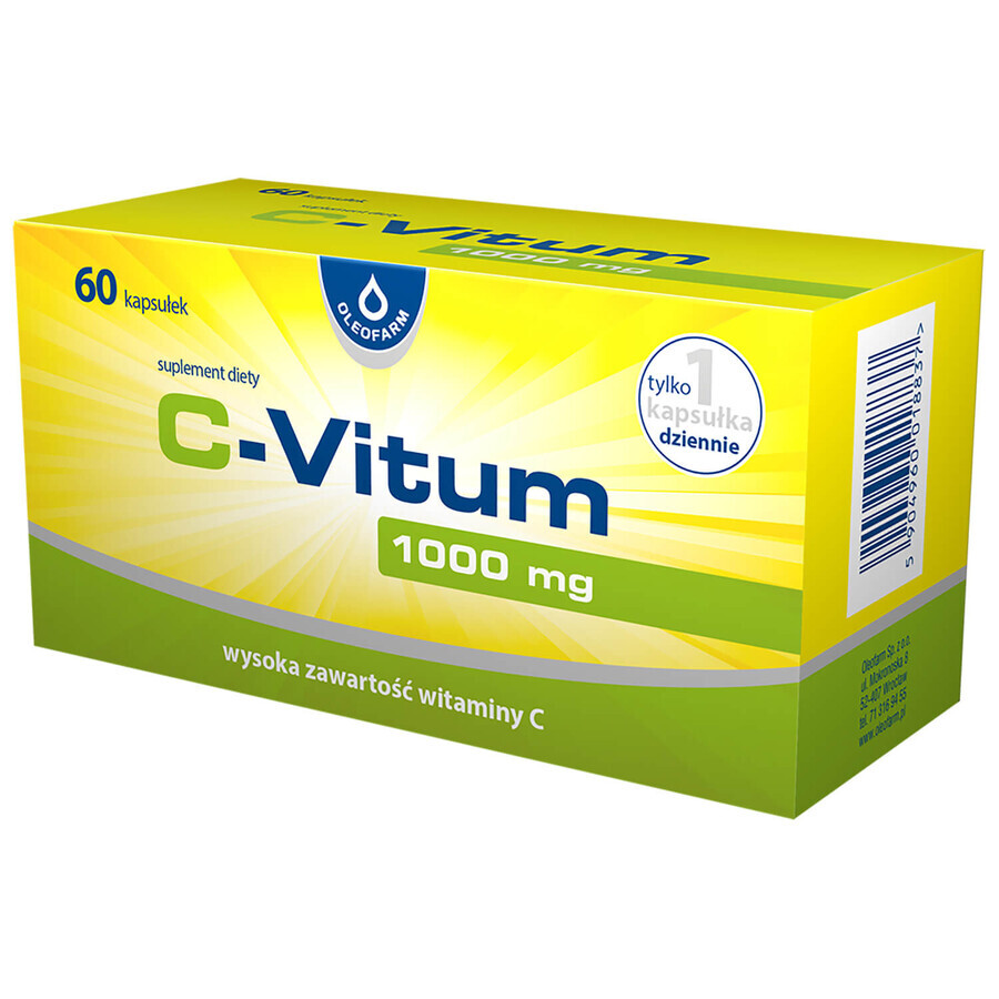 C-Vitum, vitamina C 1000 mg, 60 capsule AMBALAJ DISTRUS