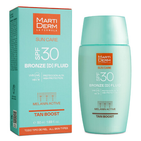 MartiDerm Sun Care Bronze D, fluide visage avec écran solaire SPF 30, 50 ml EMBALLAGE DEFECTUEUX