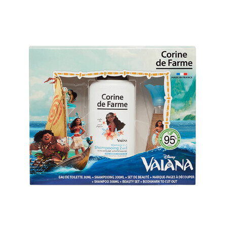 Corine De Farme Disney Vaiana set, Eau de Toilette, 30 ml + Gel douche, 300 ml + Pinces à cheveux, 2 pièces + Bracelet, 1 pièce EMBALLAGE BRISÉ