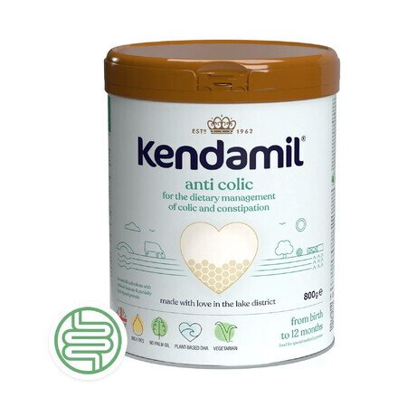 Kendamil Anti Colic, alimento per un'alimentazione controllata in caso di coliche o stitichezza, dalla nascita, 800 g