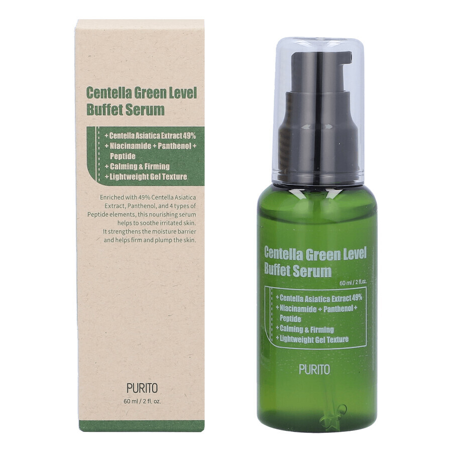 Purito Centella Green Level Buffet Serum, regenerierendes Gesichtsserum mit Centella Asiatica Extrakt, 60 ml