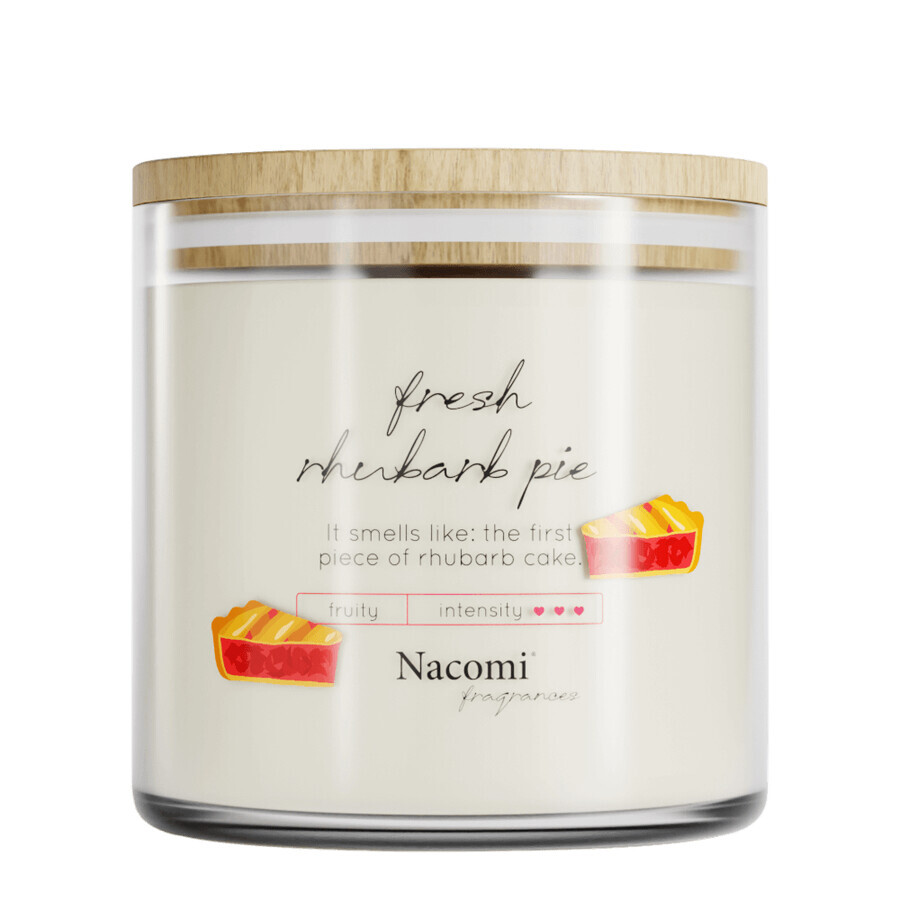 Nacomi Fragrances, bougie de soja, parfumée, Tarte à la rhubarbe fraîche, 450 g