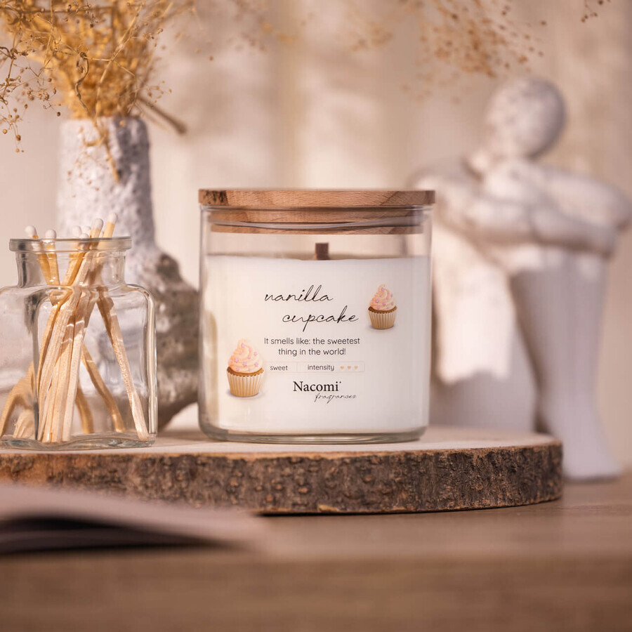 Nacomi Fragrances, bougie parfumée au soja, Vanilla cupcake, 450 g