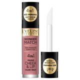 Eveline Cosmetics Wonder Match Velour Cheek&amp;Lip, blush et rouge à lèvres liquide, n° 02, 4,5 ml