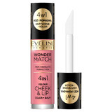 Eveline Cosmetics Wonder Match Velour Cheek&amp;Lip, blush et rouge à lèvres liquide, n° 03, 4,5 ml