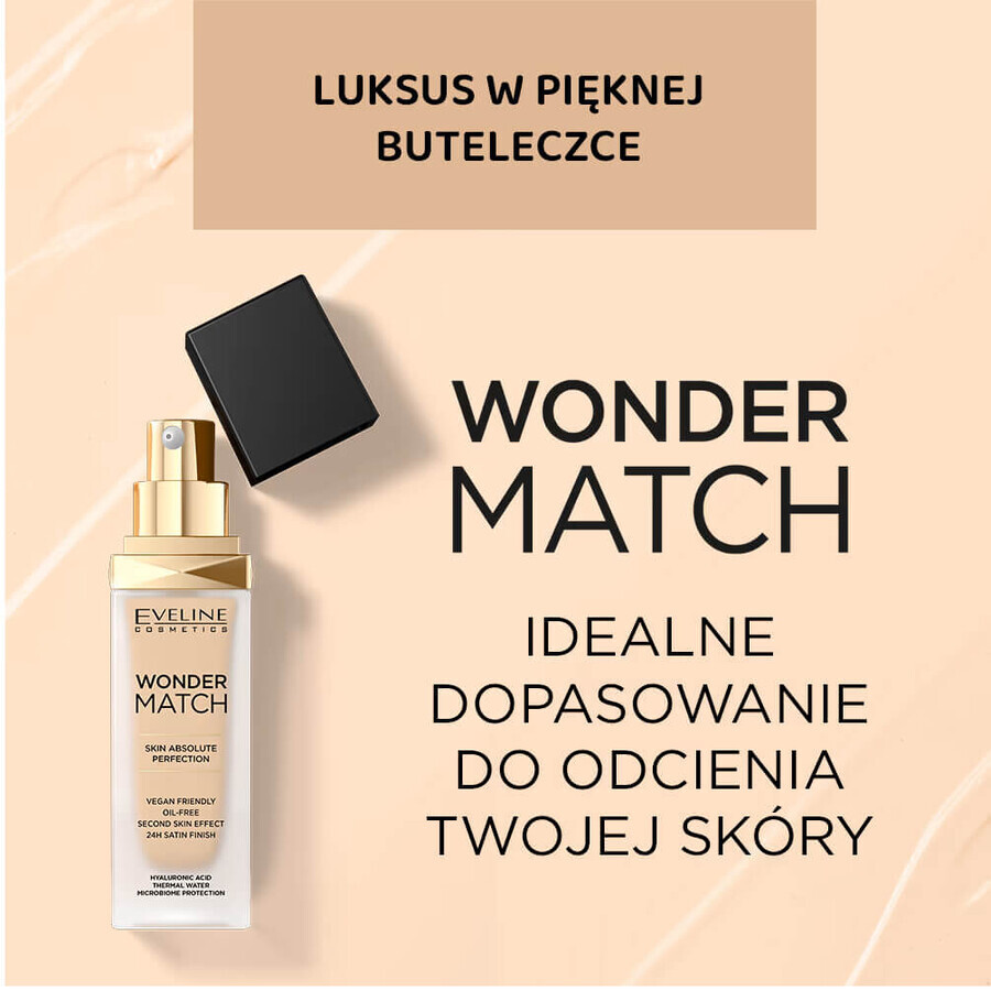 Eveline Cosmetics Wonder Match, fond de teint luxueux, No. 35 Sunny Beige, 30 ml