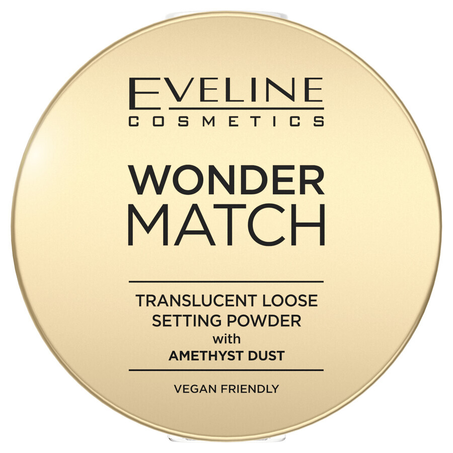 Eveline Cosmetics Wonder Match, polvos fijadores con polvo de amatista, 6 g