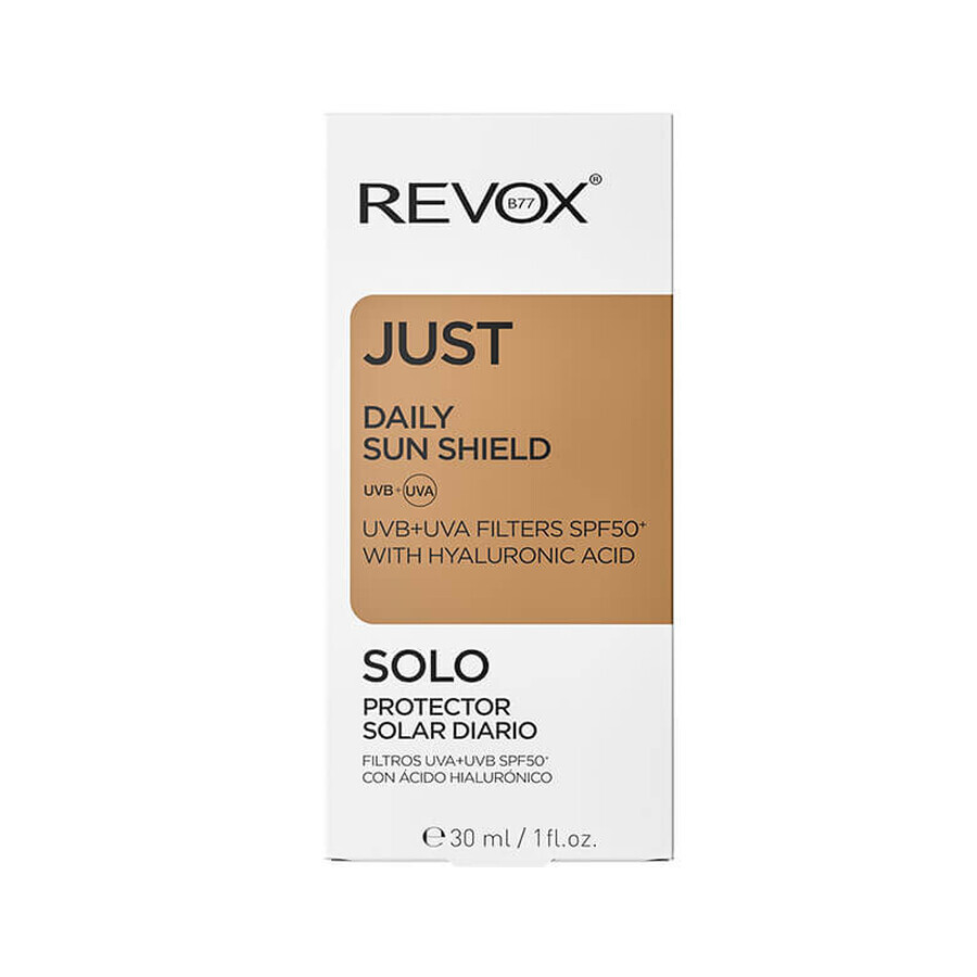 Crème de jour solaire avec acide hyaluronique SPF 50, 30 ml, Revox 