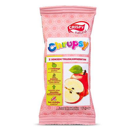 Crispy Natural Crisps, cubes de pommes séchées au jus de fraise, 12 g