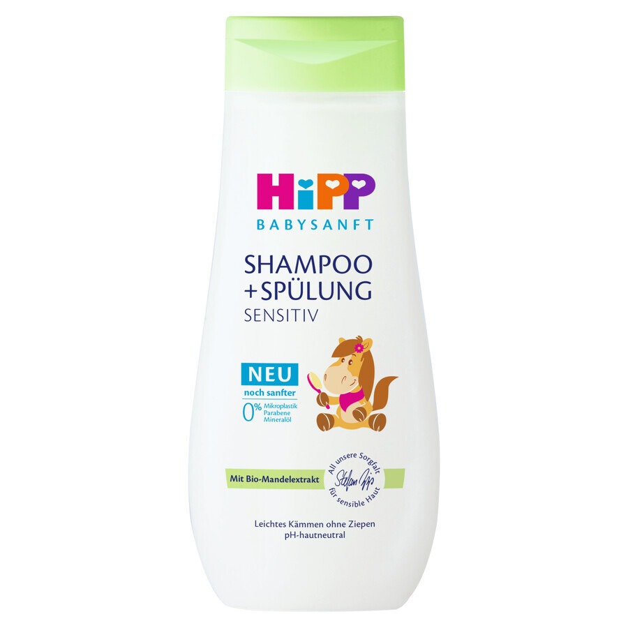 HiPP Babysanft, shampooing et après-shampooing pour le soin des cheveux, dès le premier jour, 200 ml