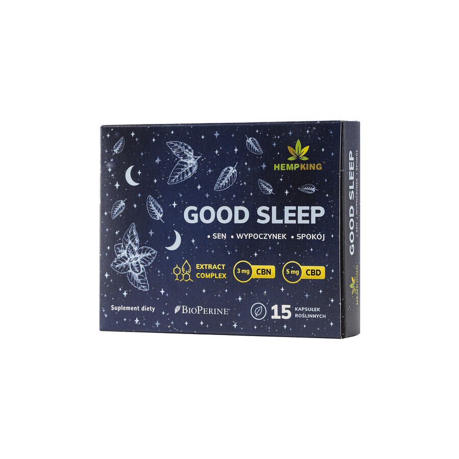 HempKing Good Sleep, 15 herbal capsules