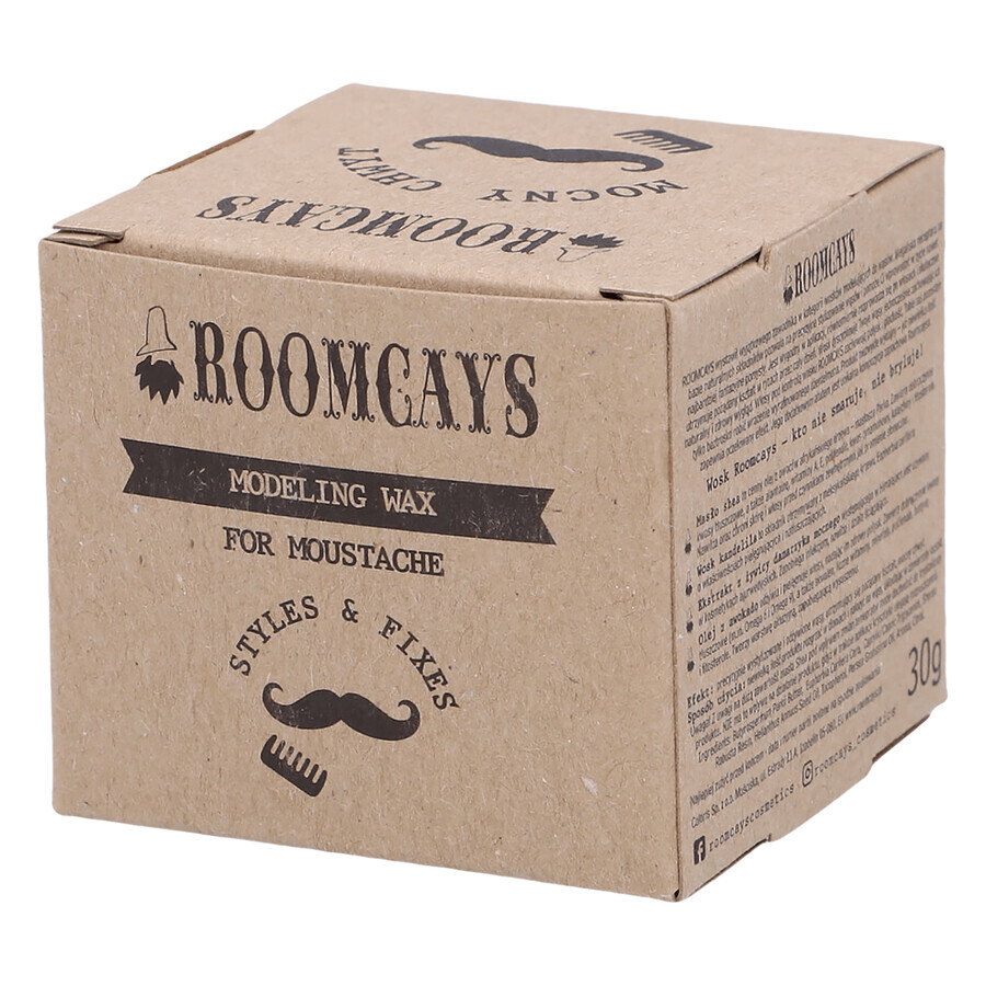 Roomcays, cire à moustache, 30 ml