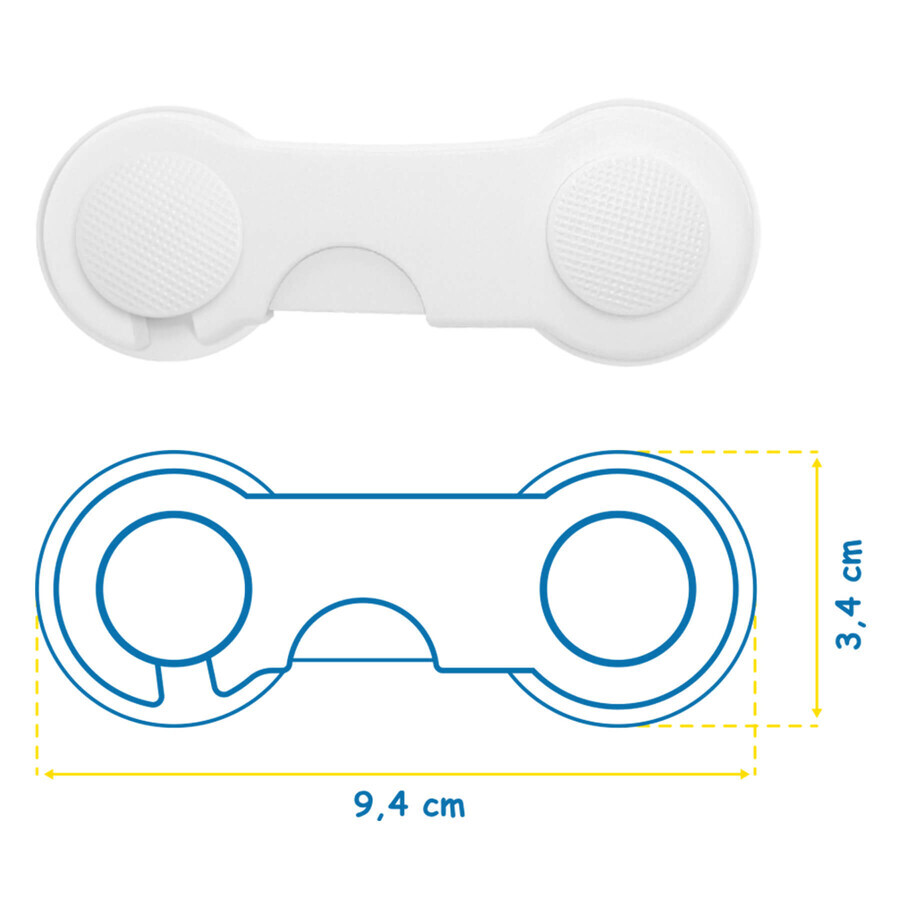 Sipo, protection pour armoires et tiroirs, bouton-pression, 6 pièces