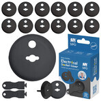 Sipo, contact protection set, socket covers, black 12 pieces