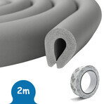 Sipo, foam tape for protecting glass furniture, U-shaped, gray, 2 meters